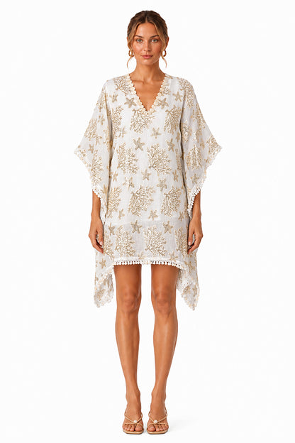 Set of 6 Shoreline Shimmer Short Kaftan (S,M,L)