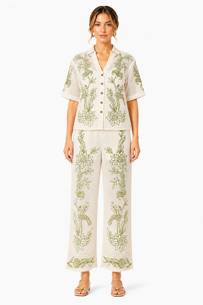 Set of 6 White Garden Muse Embroidered Lace Pants (S,M,L)