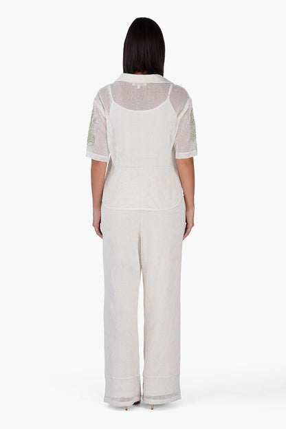 Set of 6 White Garden Muse Embroidered Lace Shirt (S,M,L)