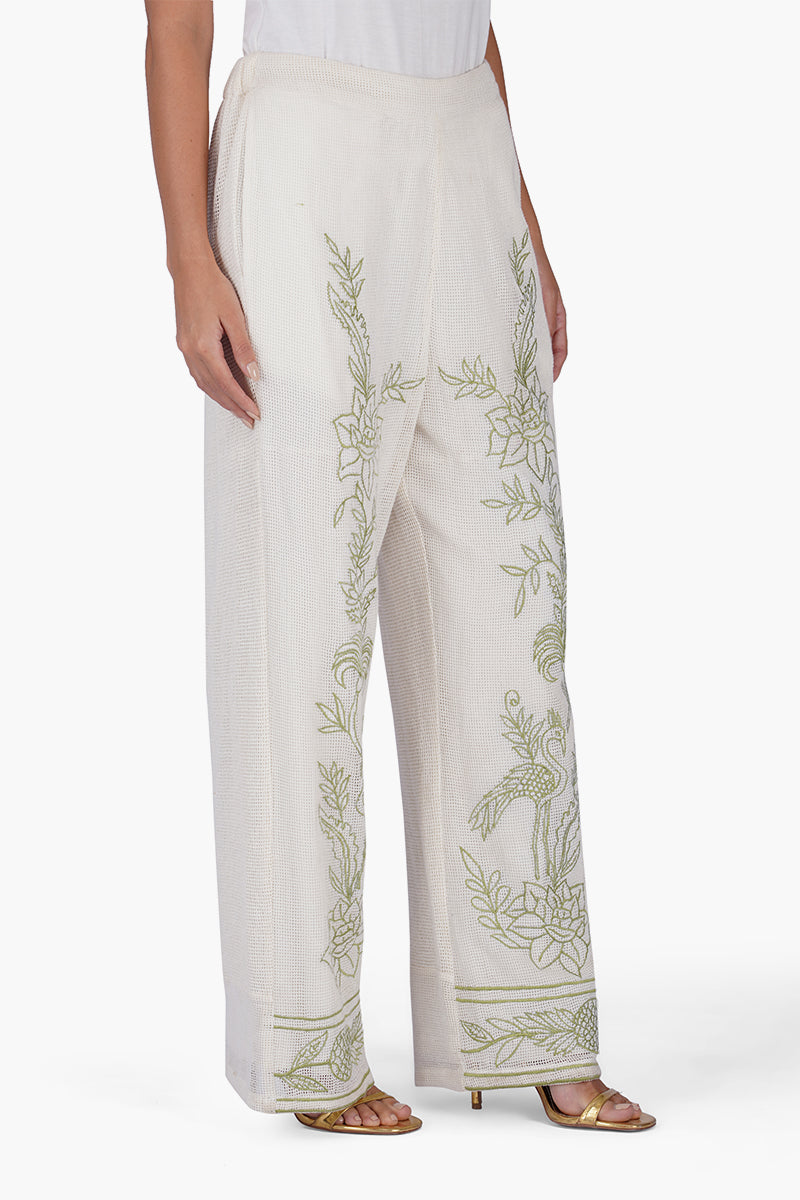 Set of 6 White Garden Muse Embroidered Lace Pants (S,M,L)