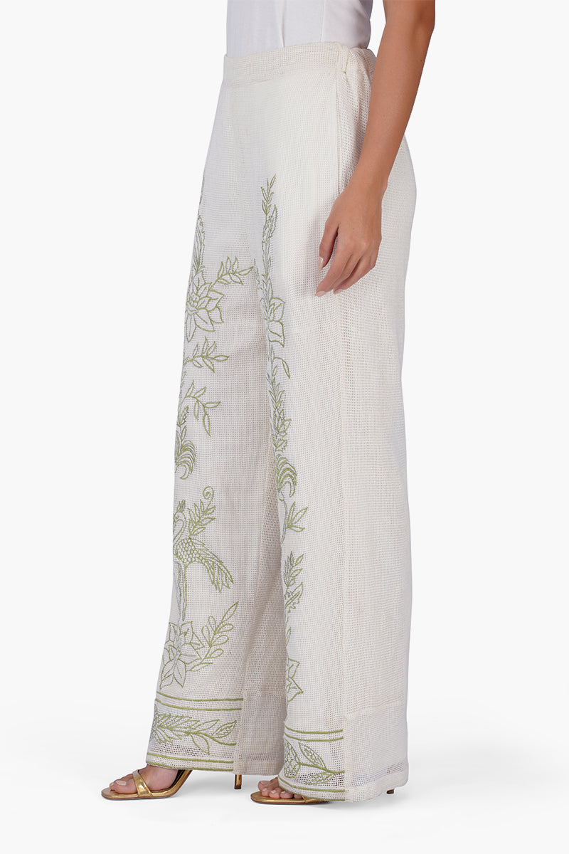 Set of 6 White Garden Muse Embroidered Lace Pants (S,M,L)