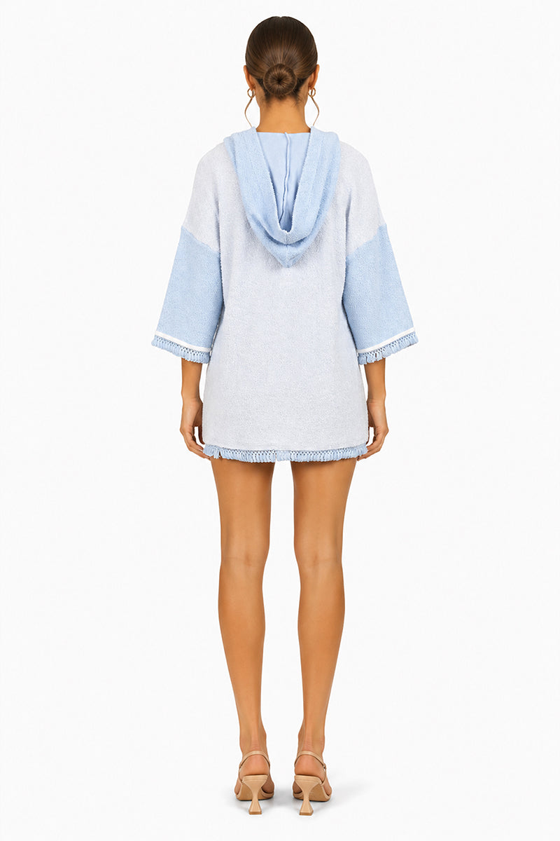 Set of 6 Blue Mariner Shell Hoodie Short Dress (S,M,L)