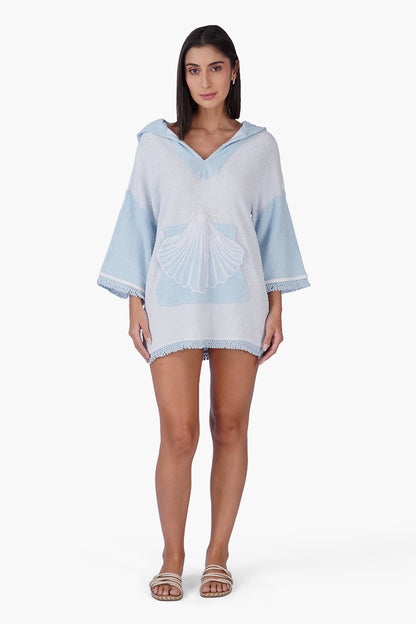 Set of 6 Blue Mariner Shell Hoodie Short Dress (S,M,L)