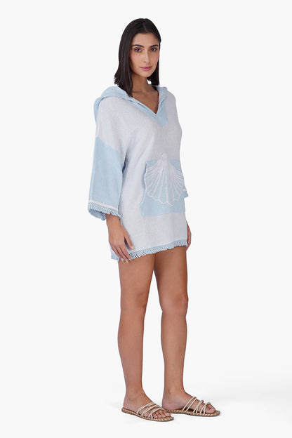 Set of 6 Blue Mariner Shell Hoodie Short Dress (S,M,L)