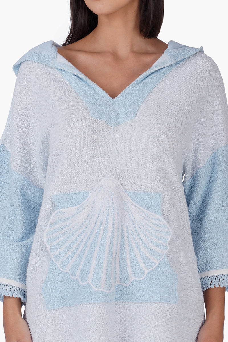 Set of 6 Blue Mariner Shell Hoodie Short Dress (S,M,L)