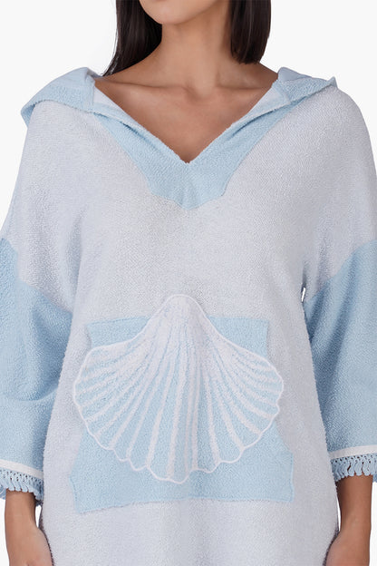 Set of 6 Blue Mariner Shell Hoodie Short Dress (S,M,L)