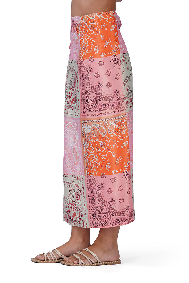 Set of 6 Prism Paisley Bandana Print Wrap Skirt (S,M,L)