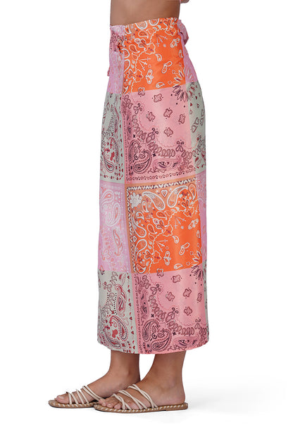 Set of 6 Prism Paisley Bandana Print Wrap Skirt (S,M,L)