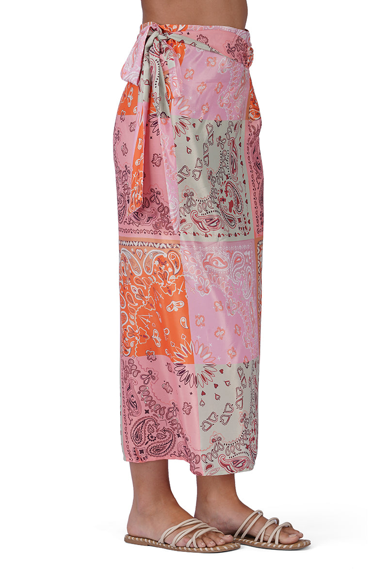 Set of 6 Prism Paisley Bandana Print Wrap Skirt (S,M,L)