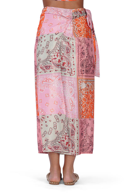 Set of 6 Prism Paisley Bandana Print Wrap Skirt (S,M,L)