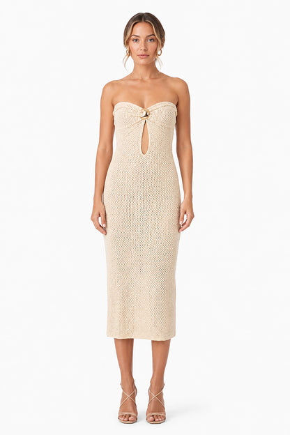 Set of 6 Sandstone Sculpt Knot Maxi Dress (S,M,L)
