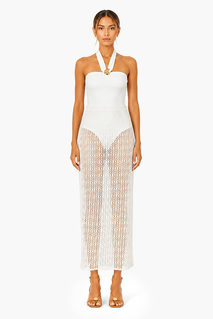 Set of 6 Ethereal White Lace Cover Up Resort Skirt (S,M,L)