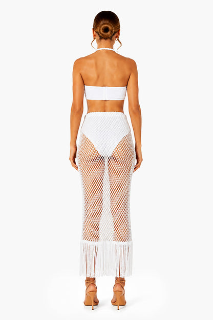 Set of 6 Ivory Coastal Weave Halter Dress (S,M,L)