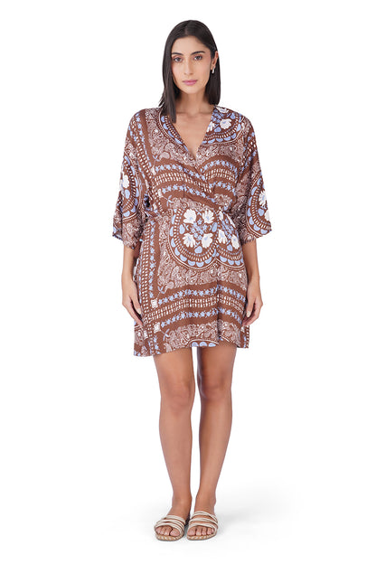 Set of 6 Sundown Bandana Fringe Short Wrap Dress (S,M & L)