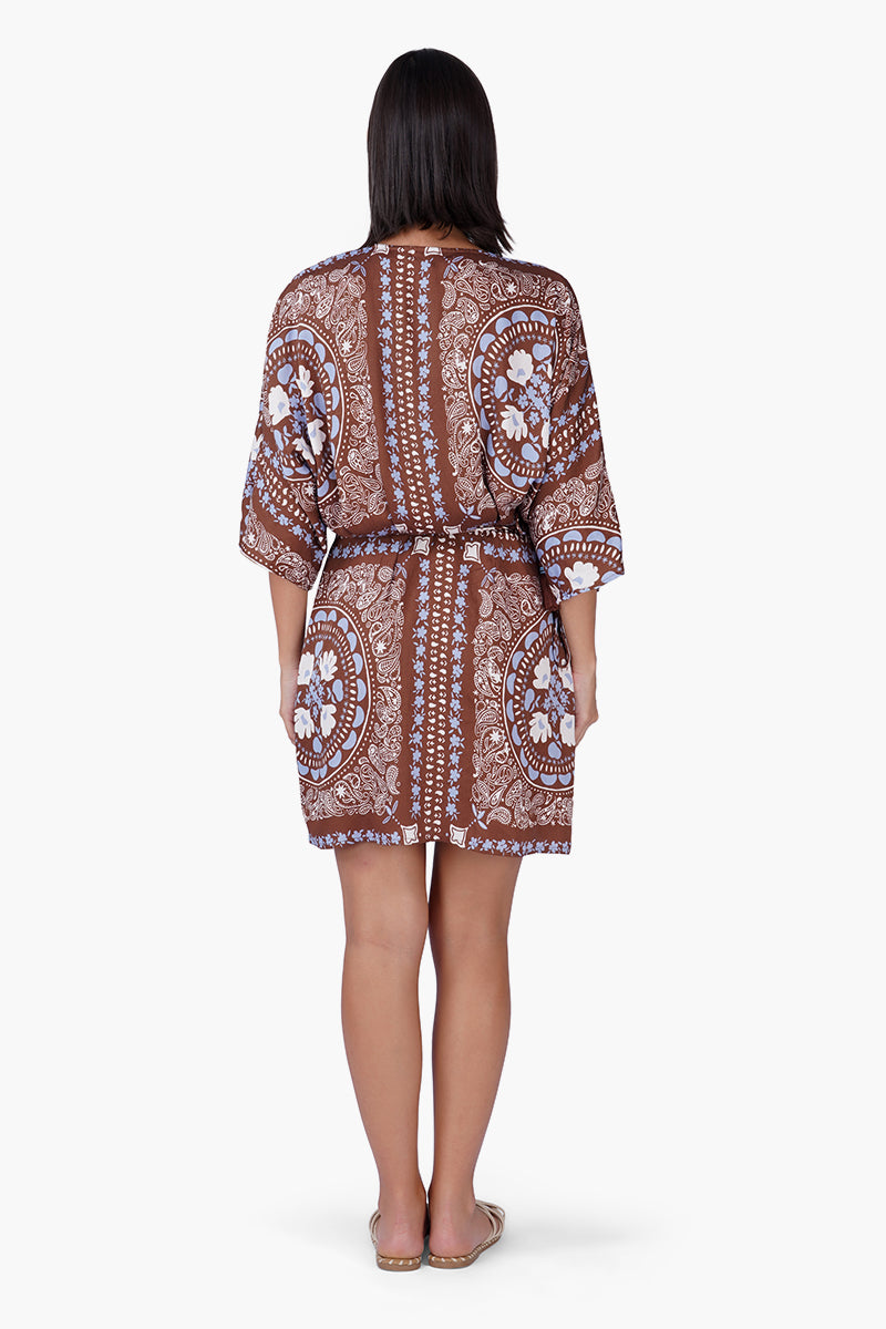 Set of 6 Sundown Bandana Fringe Short Wrap Dress (S,M & L)