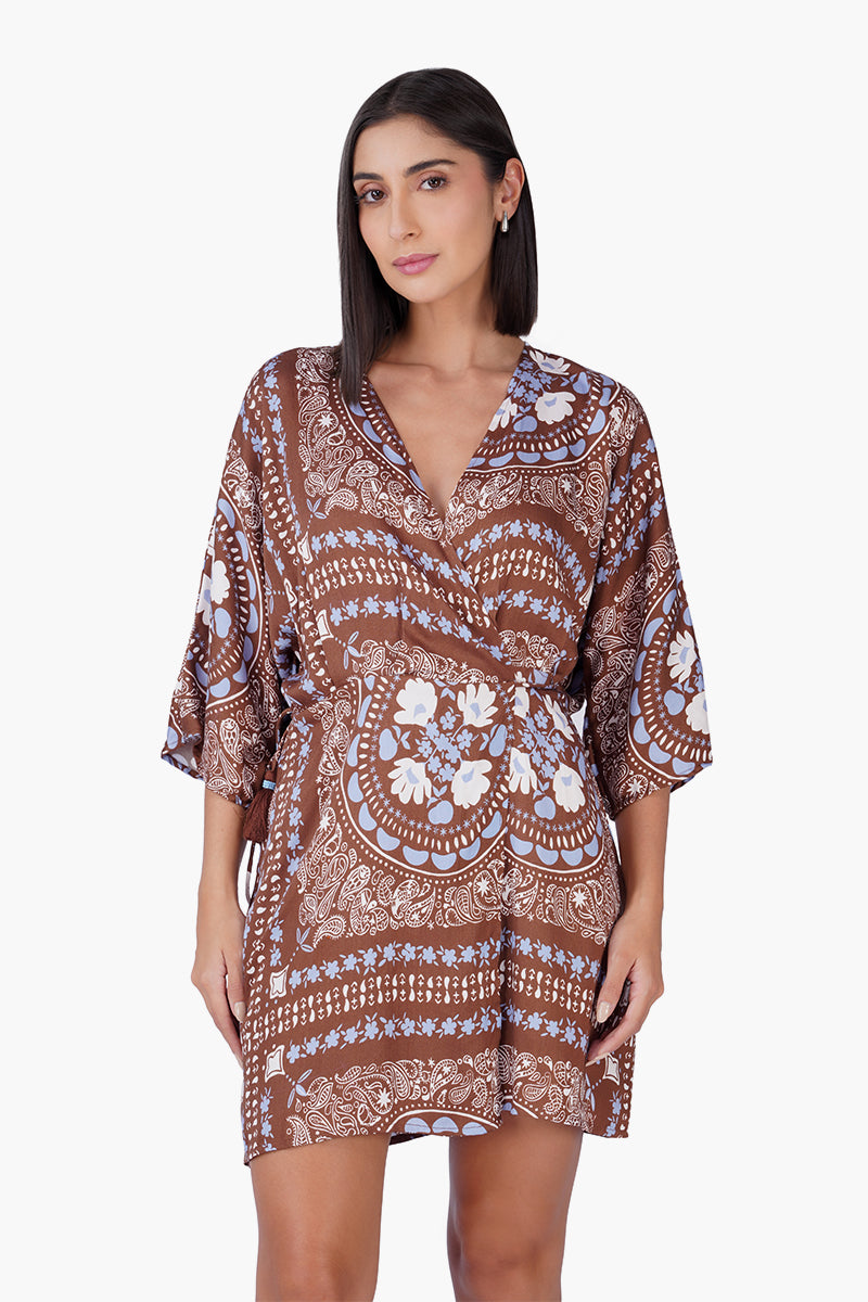 Set of 6 Sundown Bandana Fringe Short Wrap Dress (S,M & L)