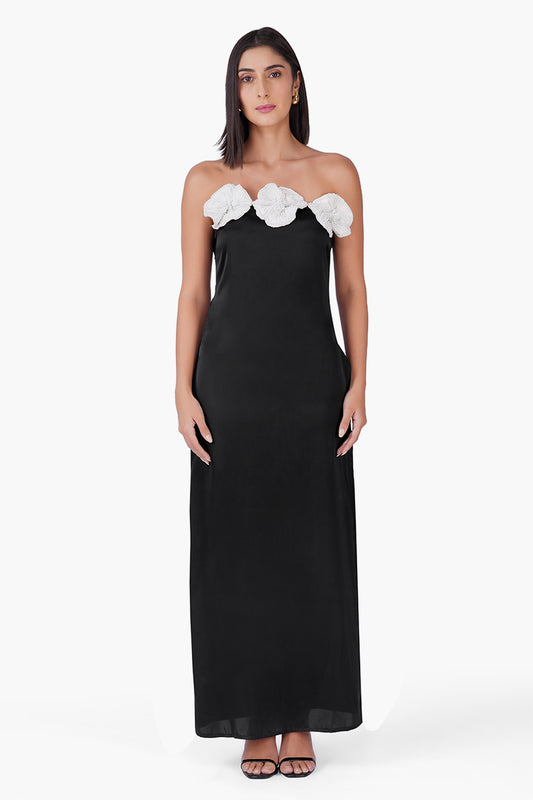 Set of 6 Pearl Petal Satin Long Dress (S, M & L)