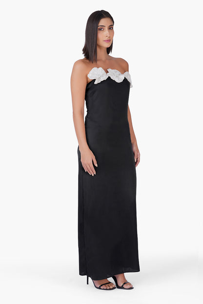 Set of 6 Pearl Petal Satin Long Dress (S, M & L)