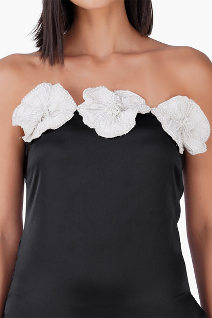 Set of 6 Pearl Petal Satin Long Dress (S, M & L)