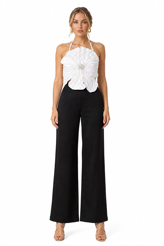 Set of 6 Black Satin Bell Bottom Pants (S, M, & L)