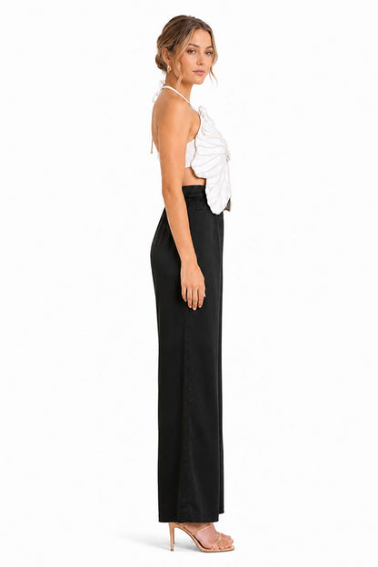 Set of 6 Black Satin Bell Bottom Pants (S, M, & L)