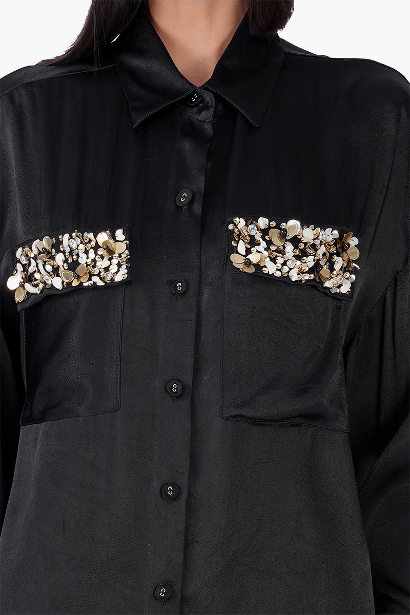 Set of 6 Black Noir Jewel Shirt (S, M , & L)