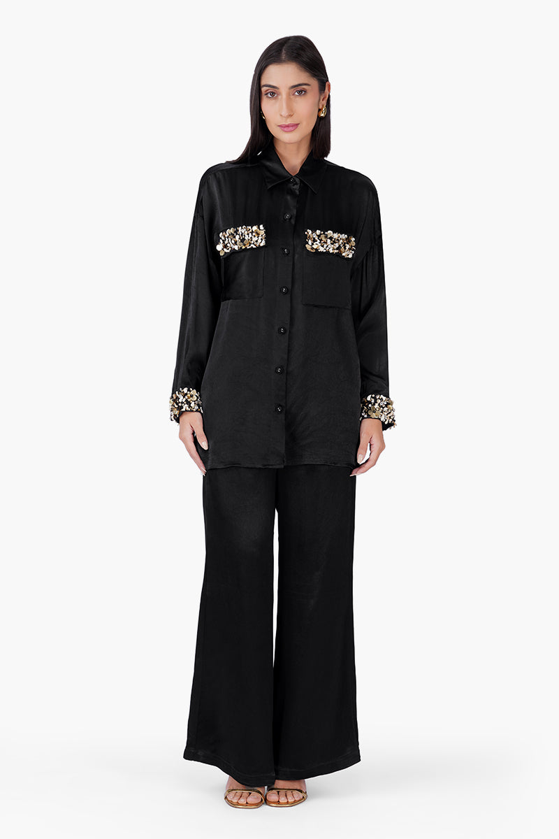 Set of 6 Black Noir Satin Pants (S, M & L)