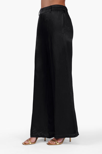 Black Noir Satin Pants