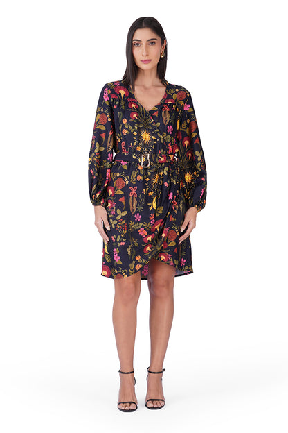 Set of 6 Galaxy Garden Printed Short Warp Dress (S, M & L)