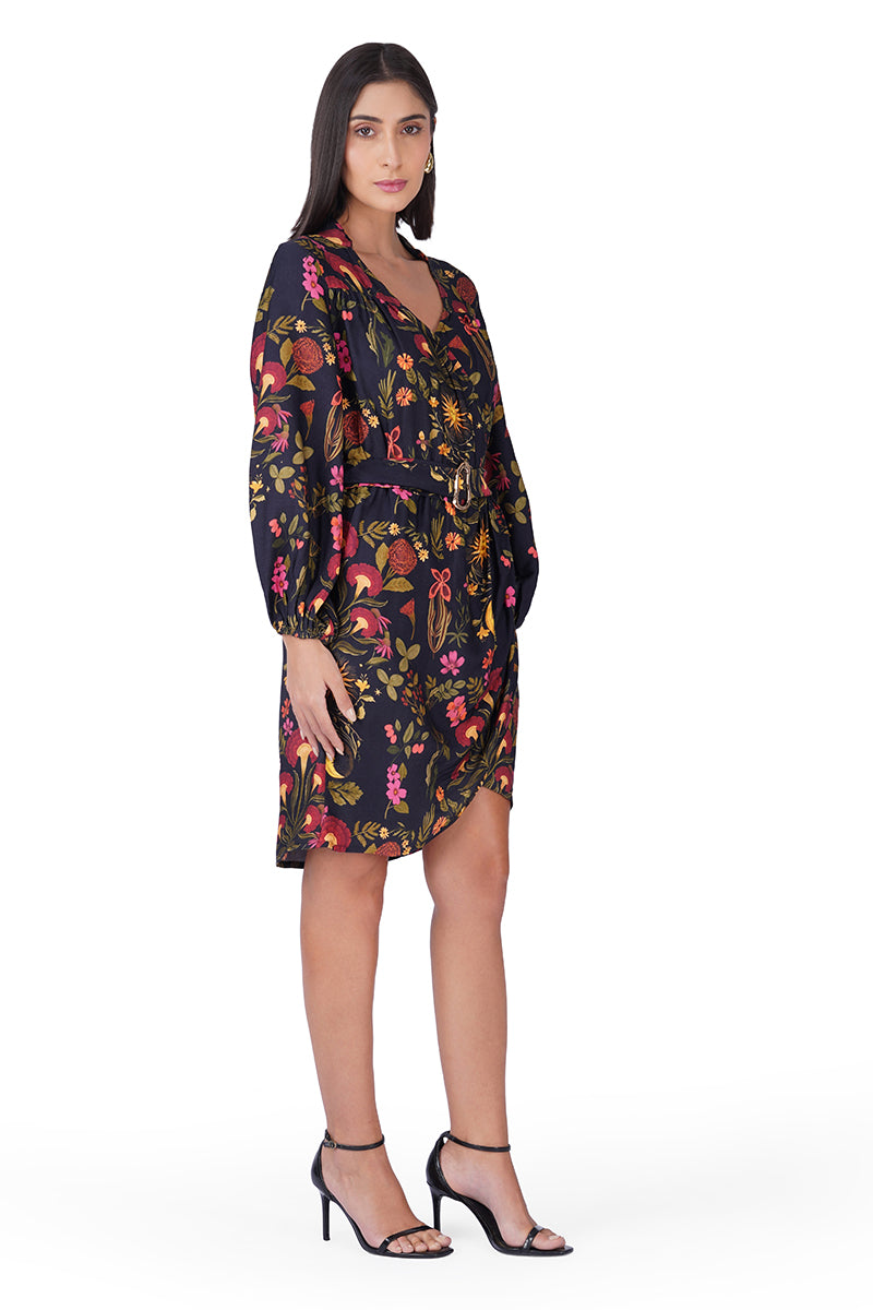 Set of 6 Galaxy Garden Printed Short Warp Dress (S, M & L)