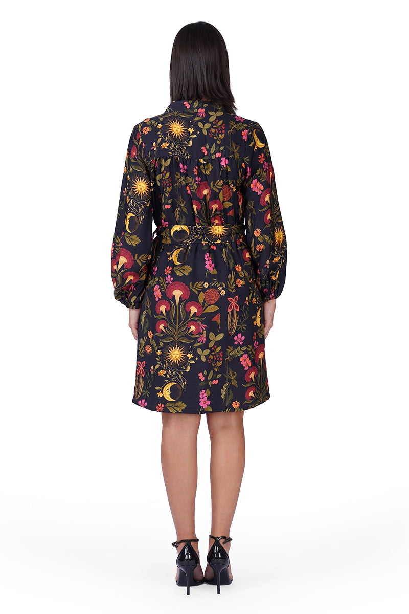 Set of 6 Galaxy Garden Printed Short Warp Dress (S, M & L)