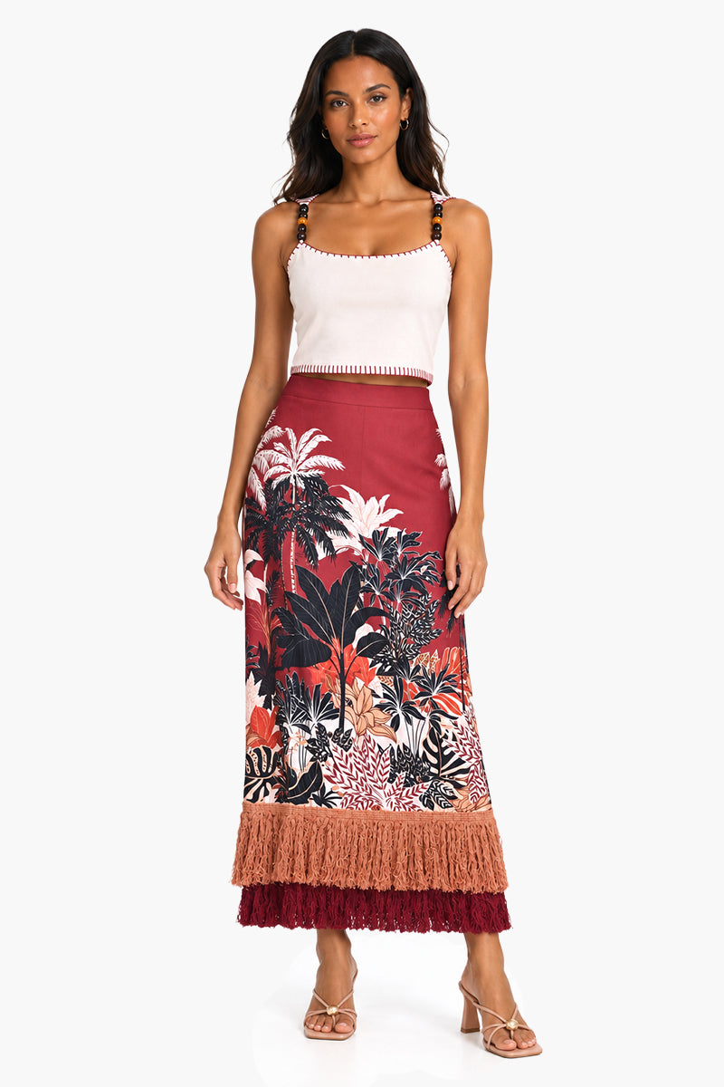 Set of 6 Tropical Escape Fringe Skirt  (S,M,L)