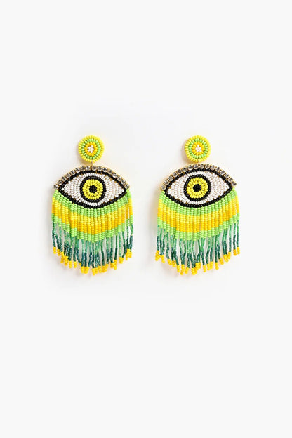 Sunny Lime Evil Eye Earrings