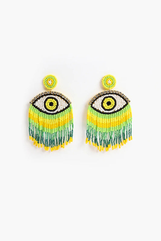 Sunny Lime Evil Eye Earrings