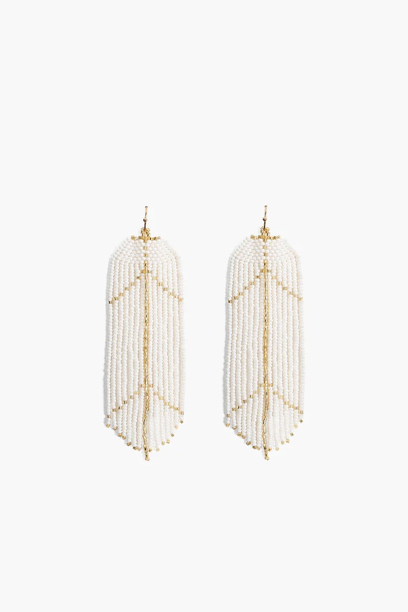 Feather White Light Earrings