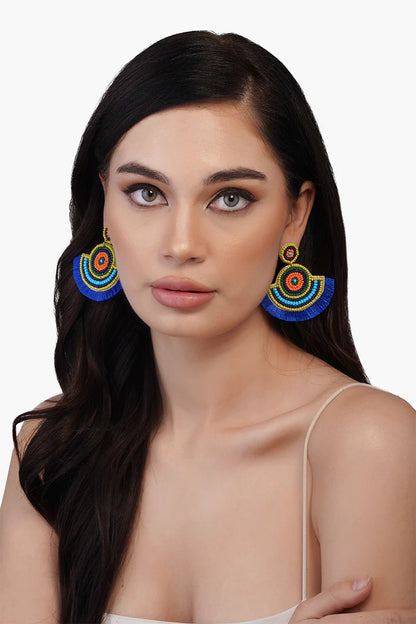 Tribal Hand Embellished Earrings