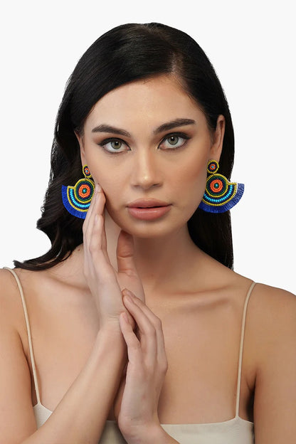 Tribal Hand Embellished Earrings