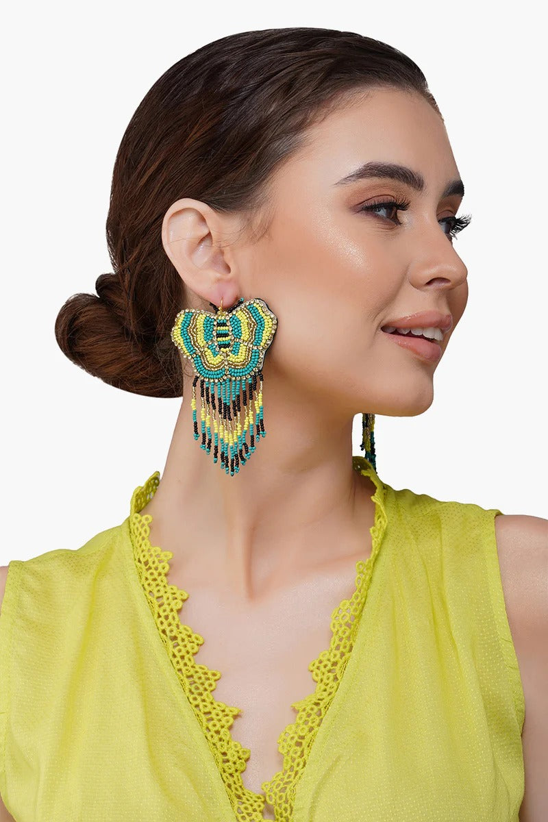 Green Hornet Butterfly Earrings