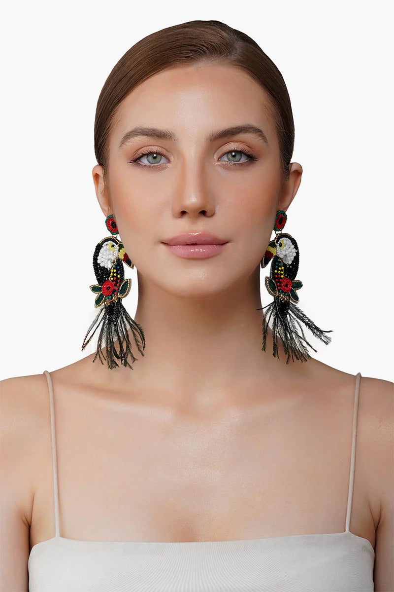 Toucan Beaded Earrings