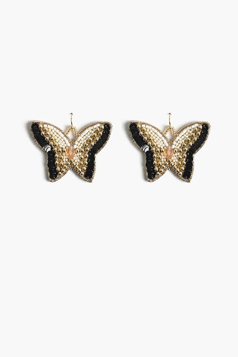 Luxe Butterfly Beaded Earrings