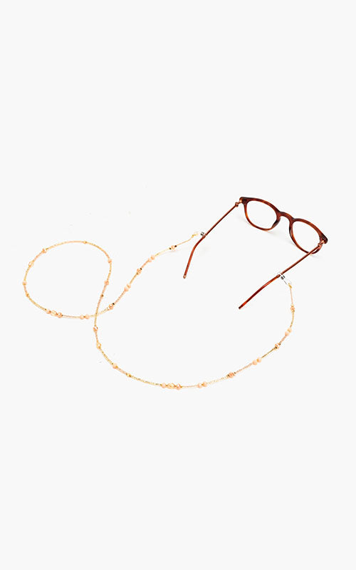 Rose Gold Beaded Eyeglass Chain Strap