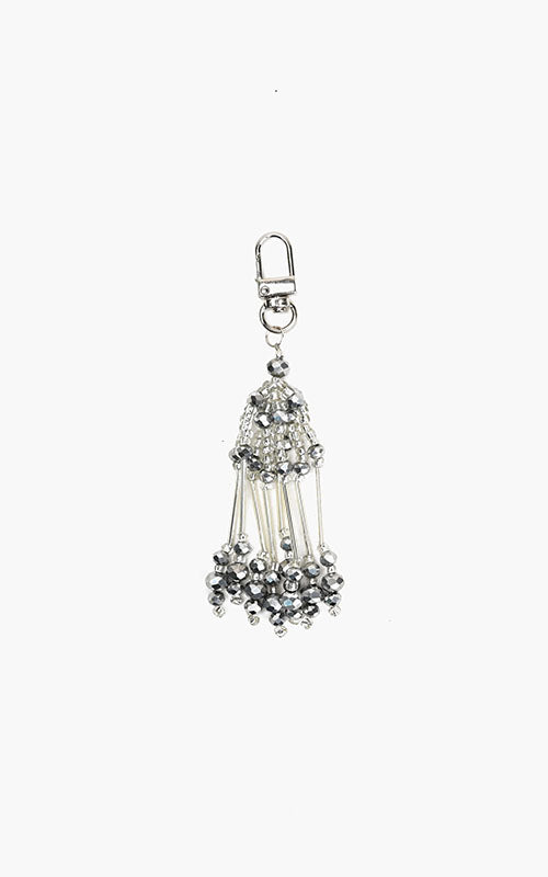 Silver Hanging Beaded Keychain