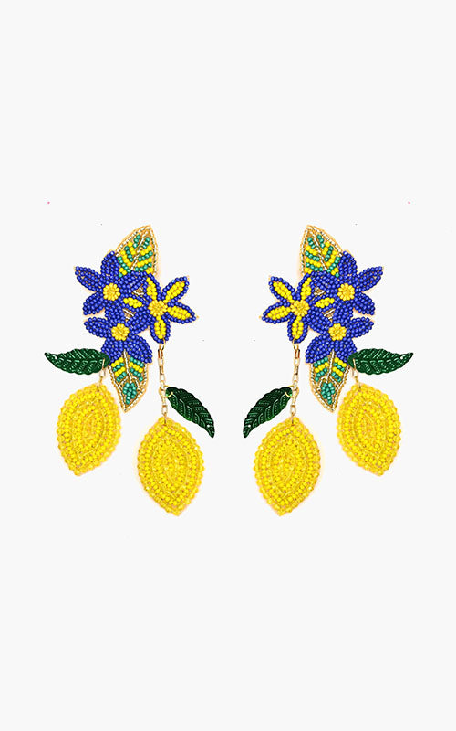 Positano Lemon Beaded Long Earrings