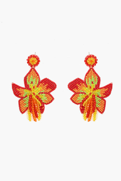 Coral Lily Earrings