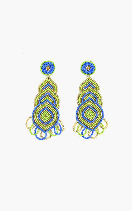 Blue Haze Beaded Earrings