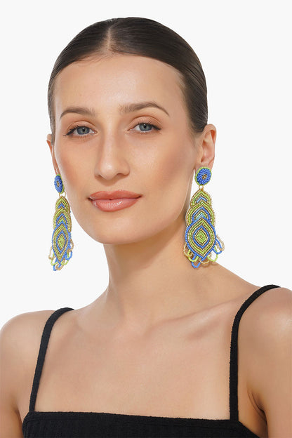 Blue Haze Beaded Earrings