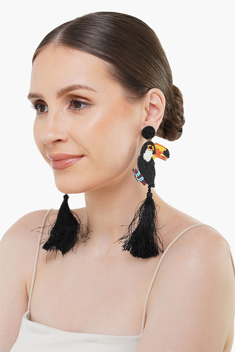 Toucan Paradise Beaded Earrings