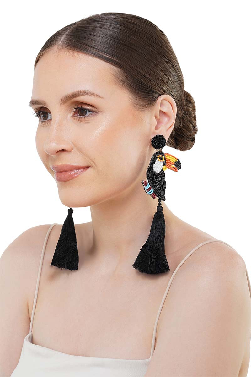 Toucan Paradise Beaded Earrings