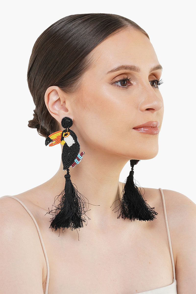 Toucan Paradise Beaded Earrings