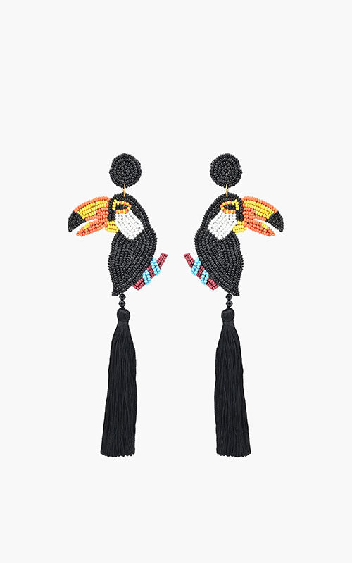 Toucan Paradise Beaded Earrings